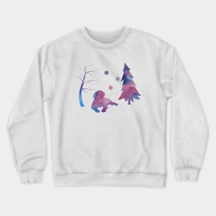 Newfie, Newfoundland Dog, Winter, Snowflakes Crewneck Sweatshirt